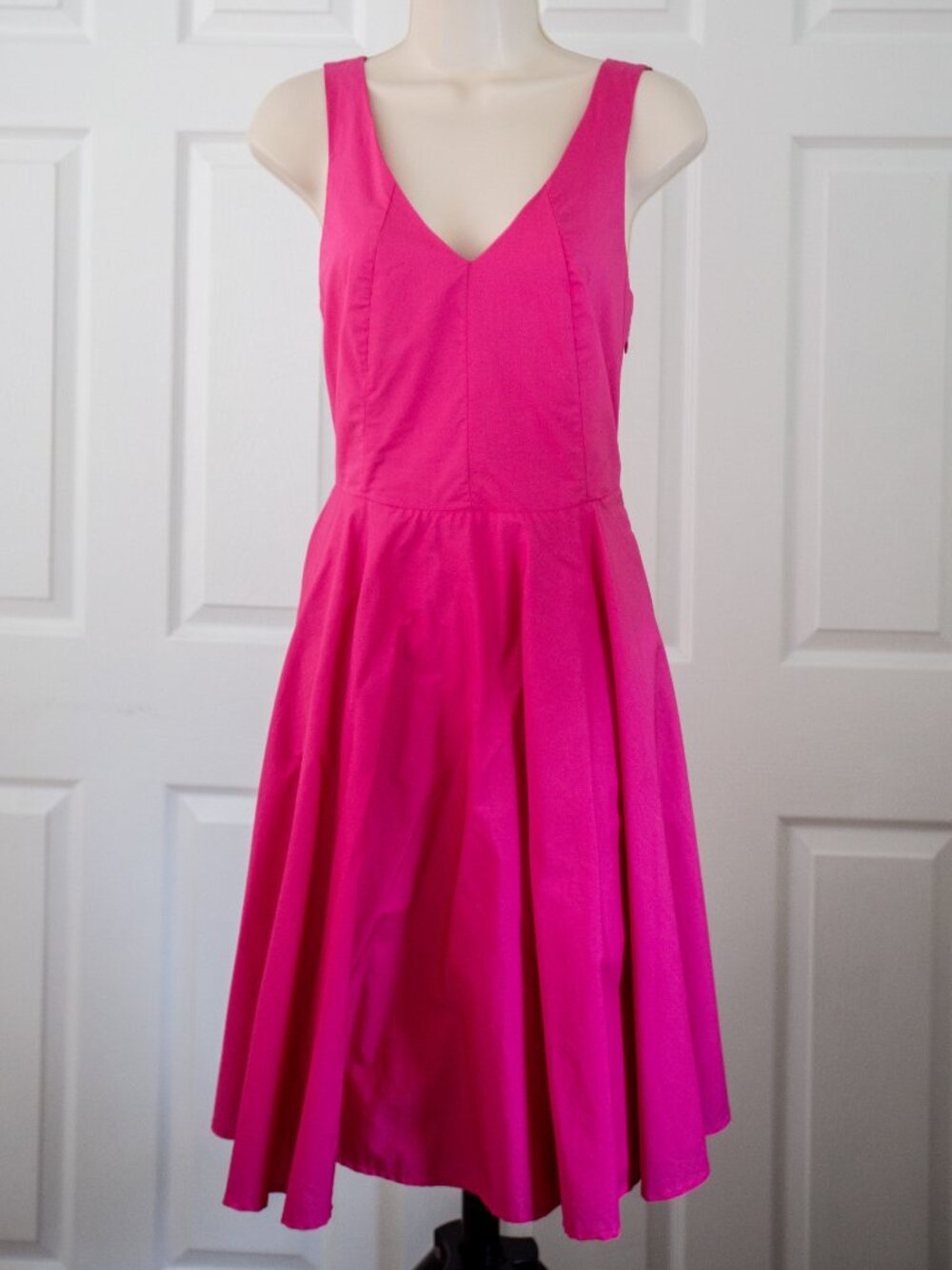Women’s 100% Cotton Pink A-Line Bow Back Dress